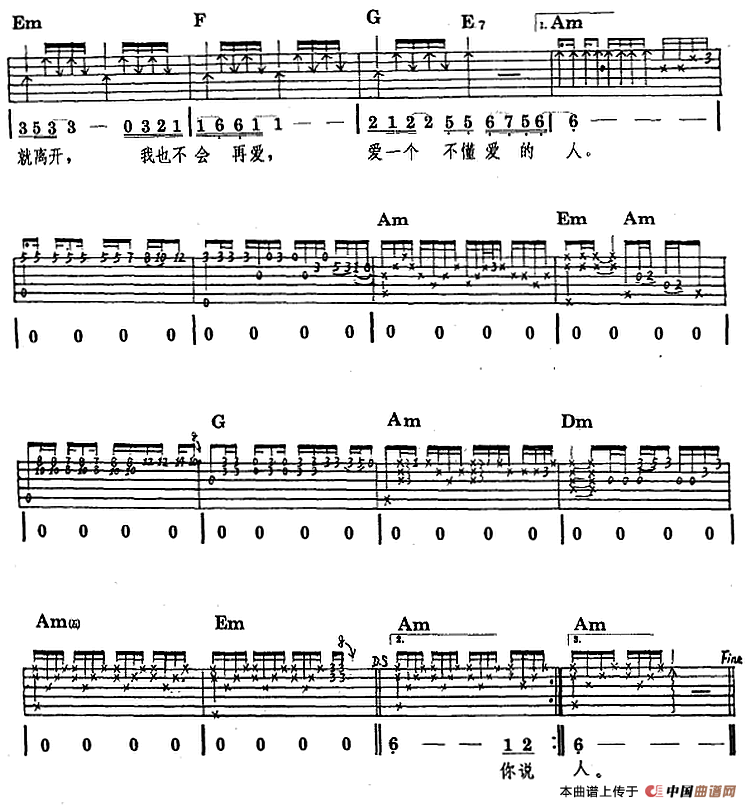 民族吉他弹唱：不懂爱的人