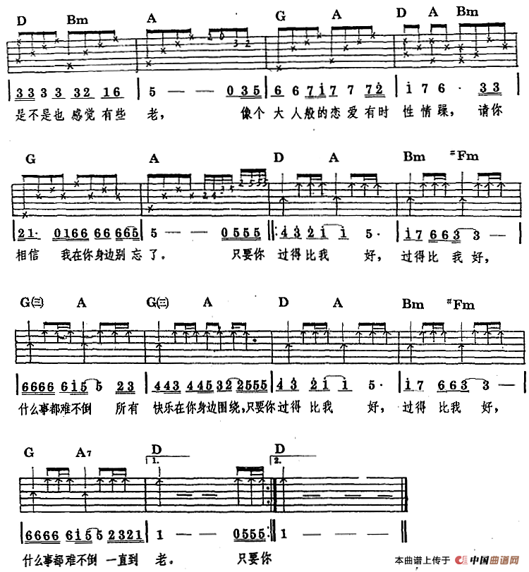 民族吉他弹唱：只要你过得比我好
