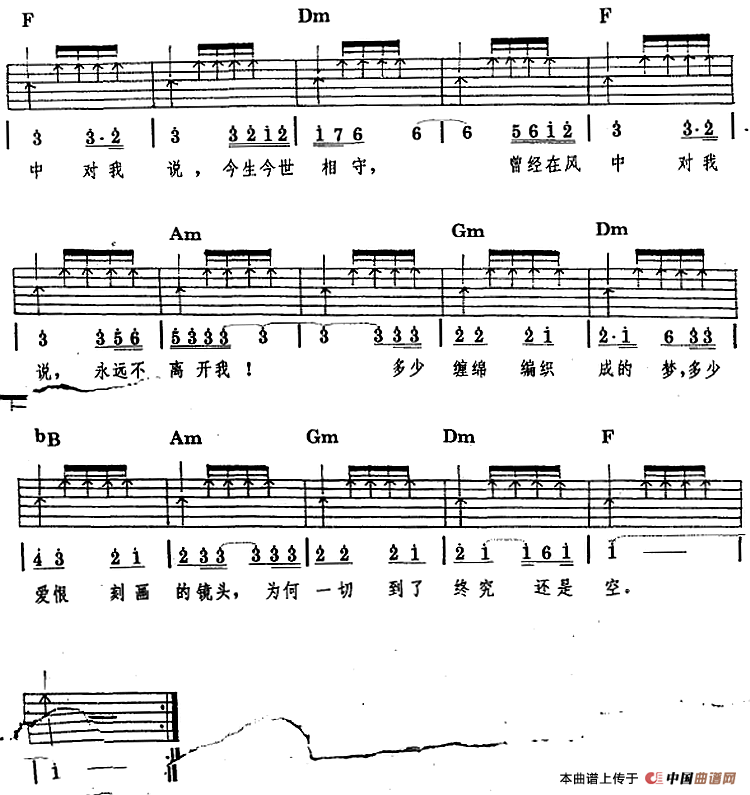 民族吉他弹唱：风中的承诺