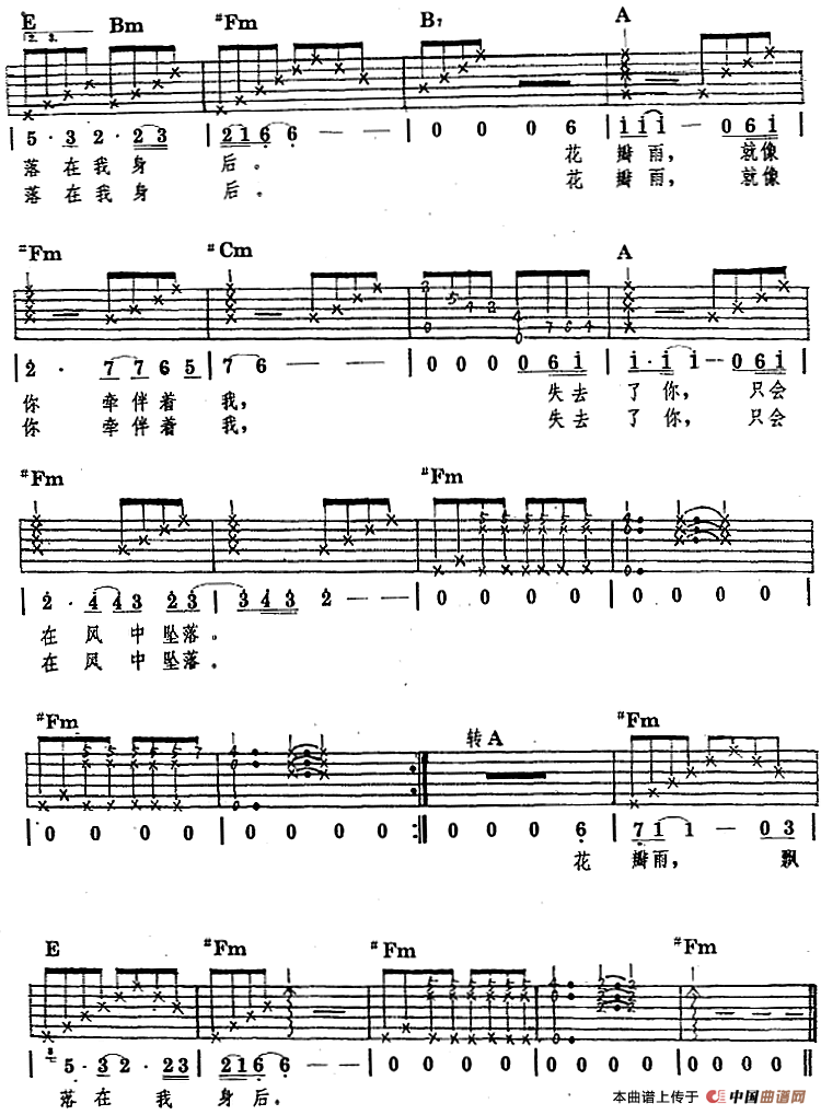 民族吉他弹唱：花瓣雨