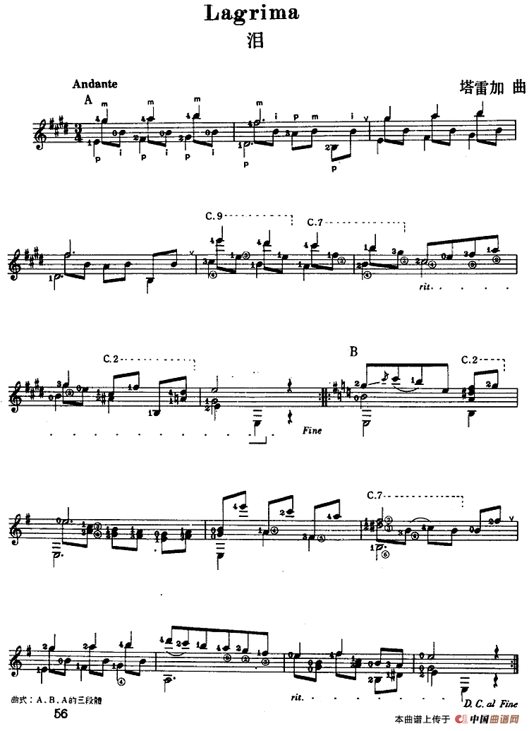 西班牙吉他独奏曲：泪