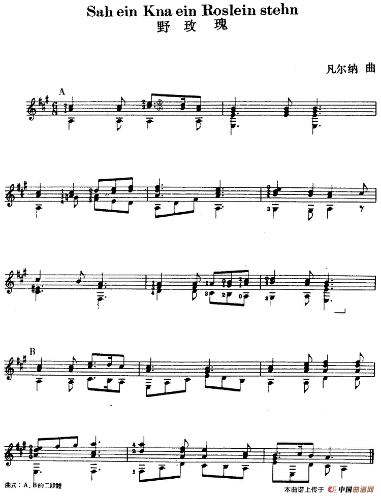 西班牙吉他独奏曲：野玫瑰