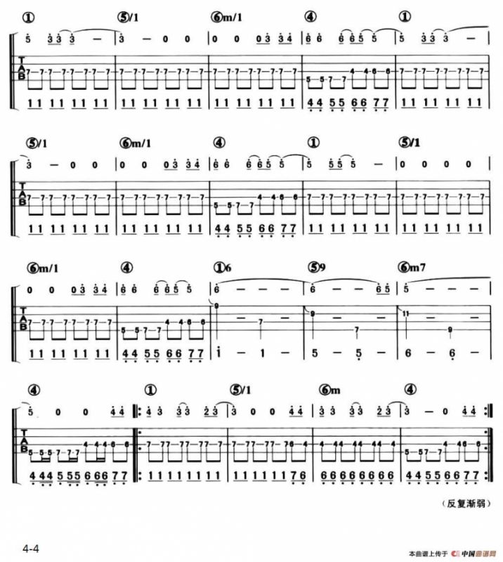 In These Arms（贝司谱）