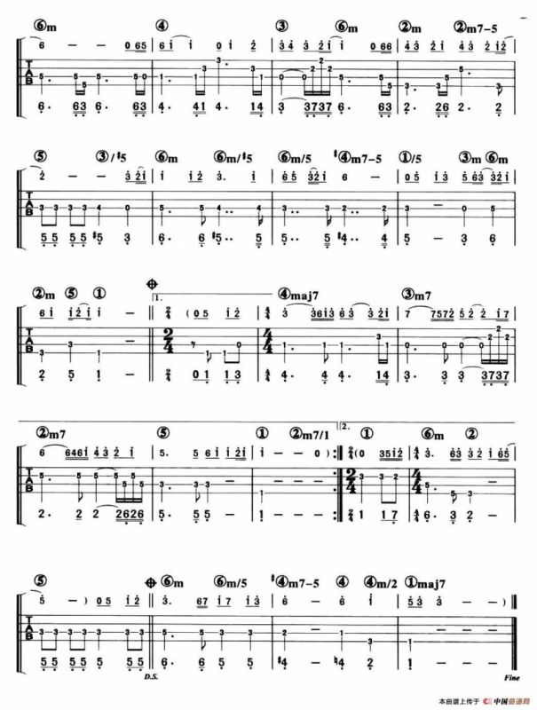 我只在乎你（贝司谱）