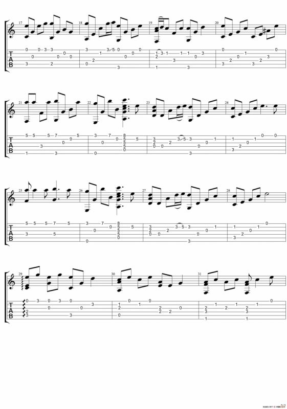 赞美之泉（吉他指弹谱）