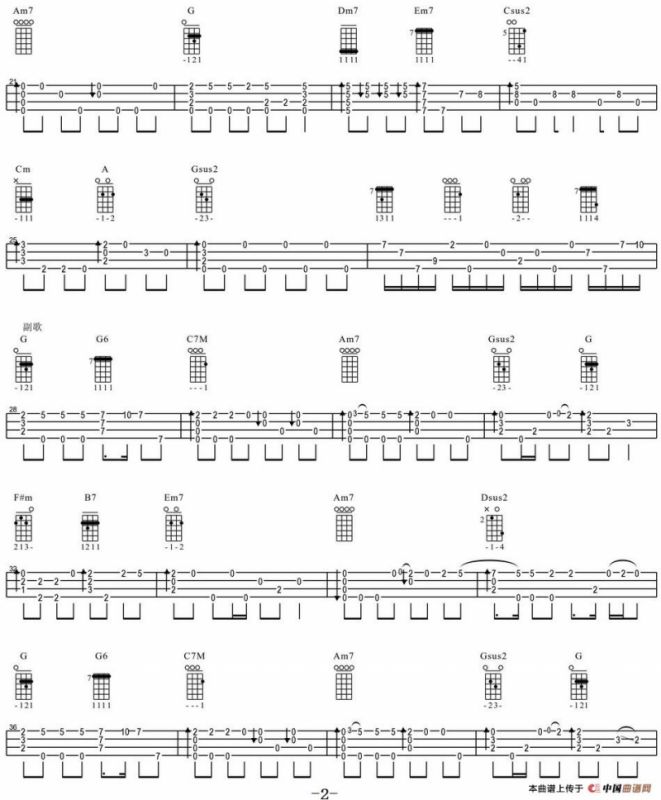 东风破（尤克里里指弹谱）