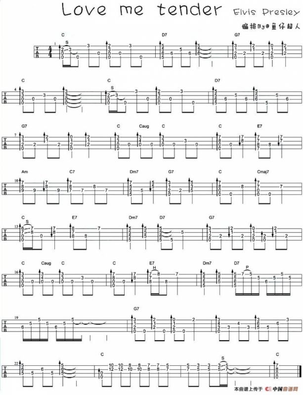 Love Me Tender（尤克里里指弹谱）