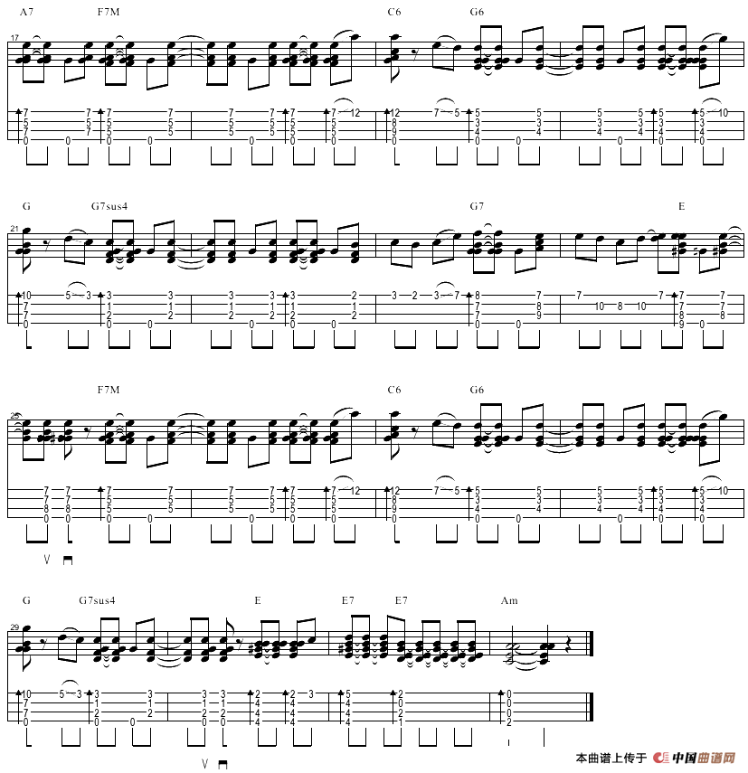 李香兰（秋意浓）（尤克里里指弹谱）