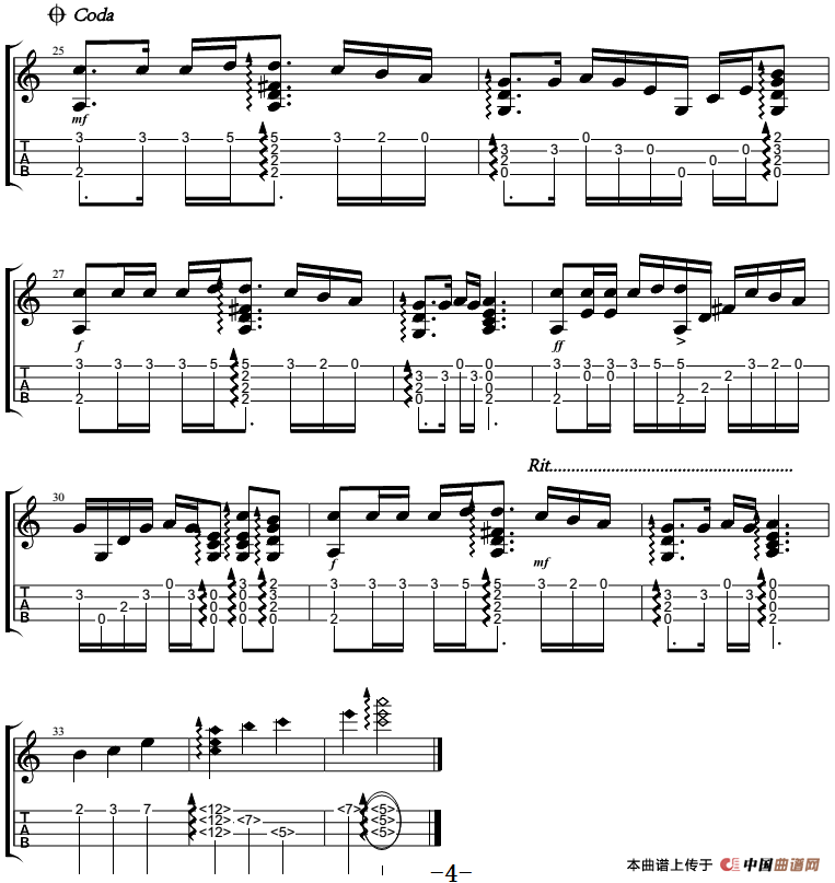 梦中的婚礼（尤克里里指弹谱、鸡汤编配版）