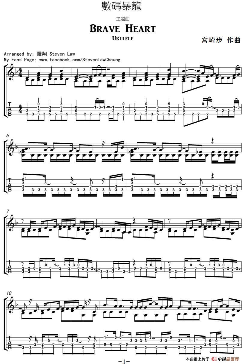 Brave Heart（尤克里里指弹谱）