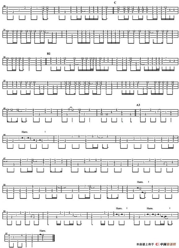 突然好想你（尤克里里指弹谱）