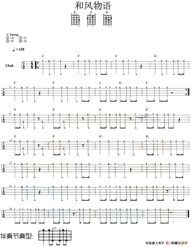 和风物语（尤克里里指弹谱）