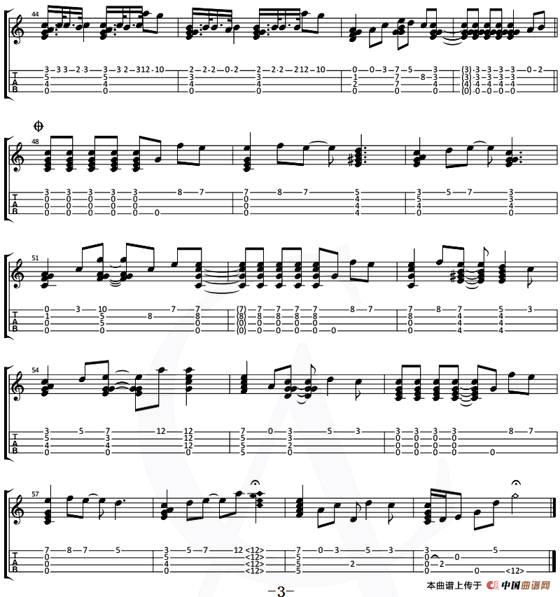 告白气球（尤克里里指弹谱）