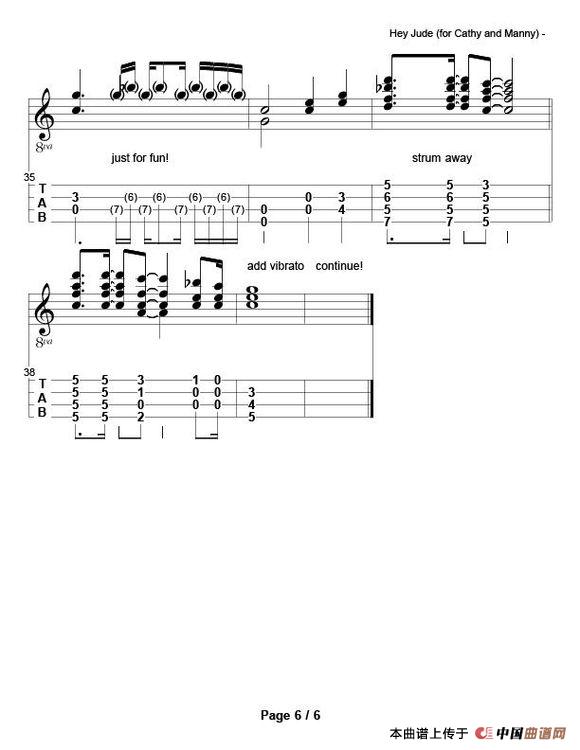 hey jude（尤克里里指弹独奏）
