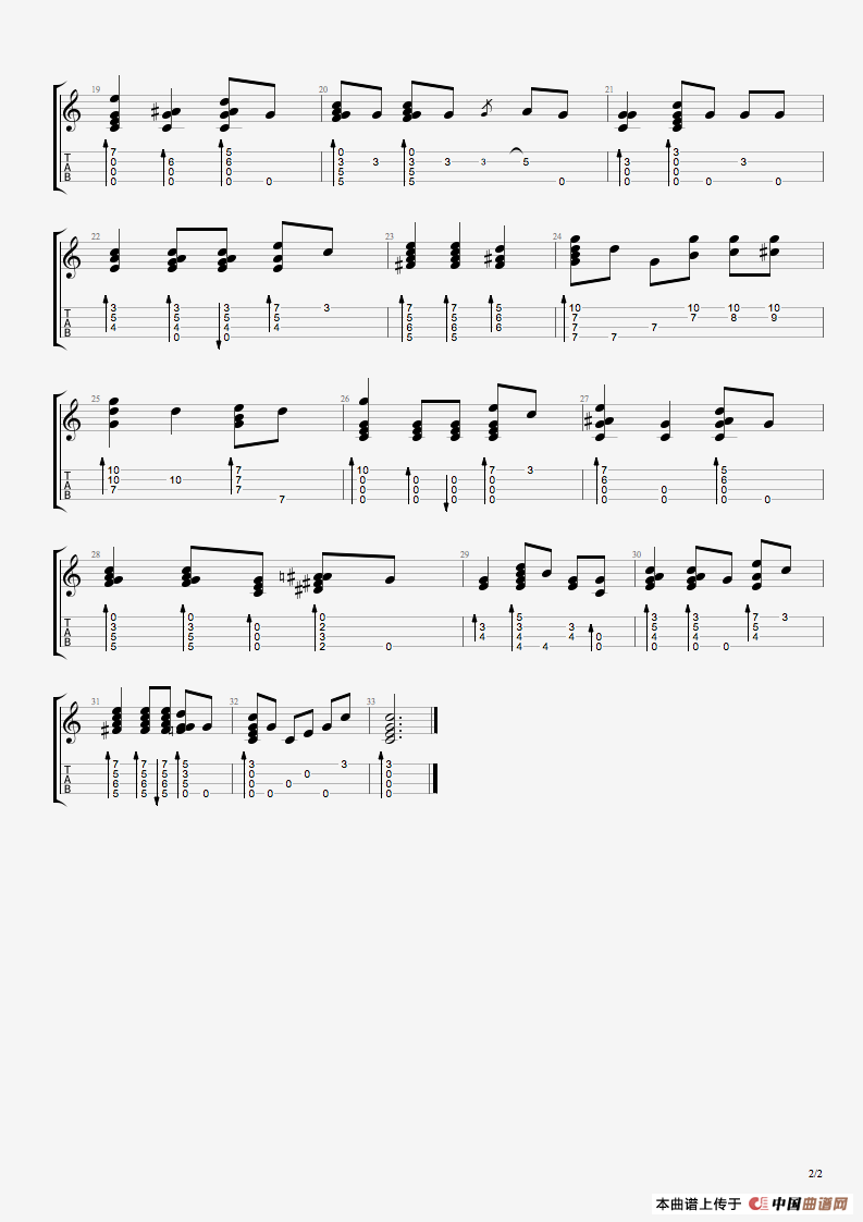 Amazing Grace（奇异恩典）（尤克里里指弹谱）