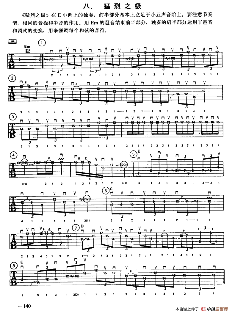 重金属吉他演奏示范曲谱（八、猛烈之极）