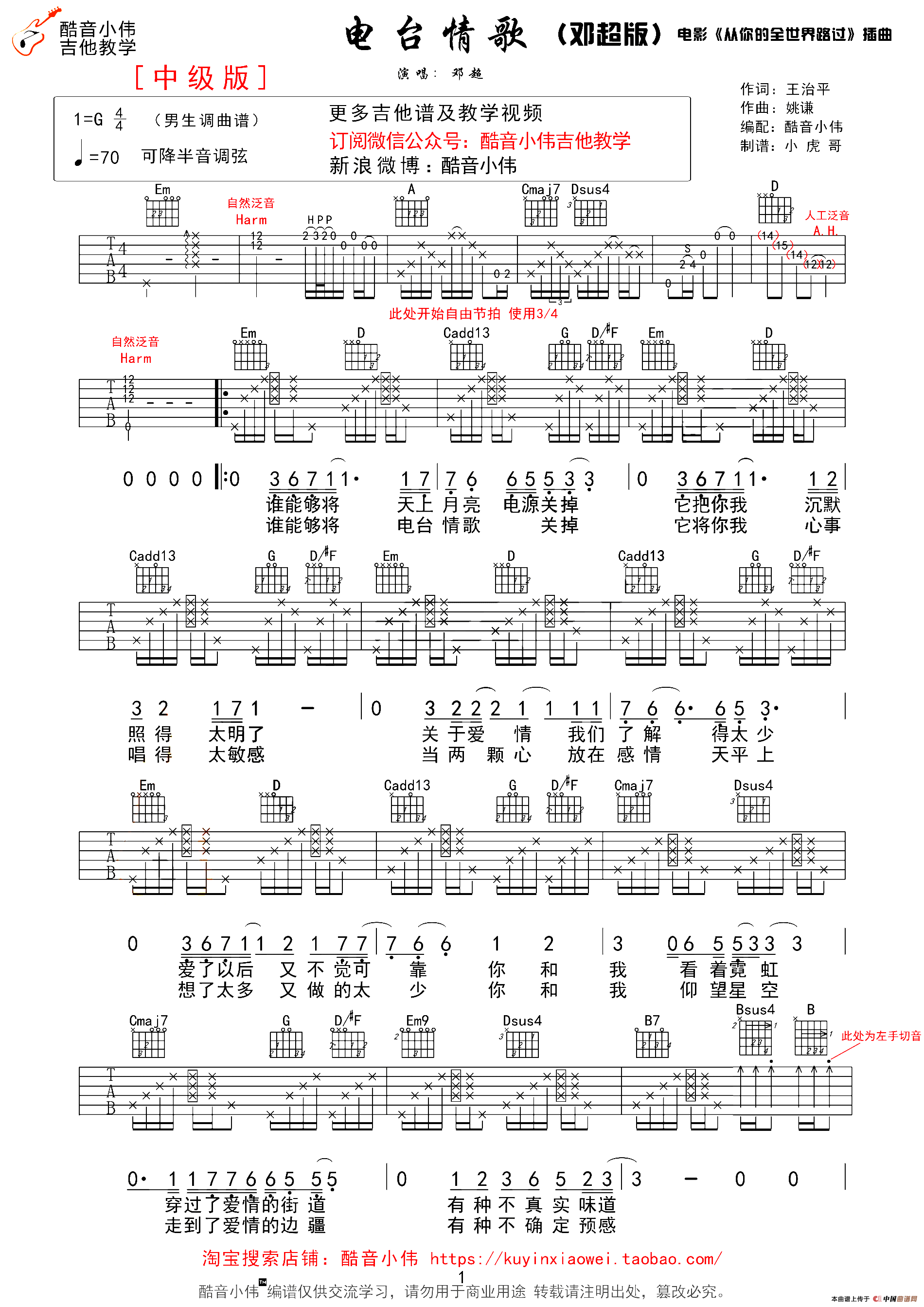 电台情歌（酷音小伟编配版）