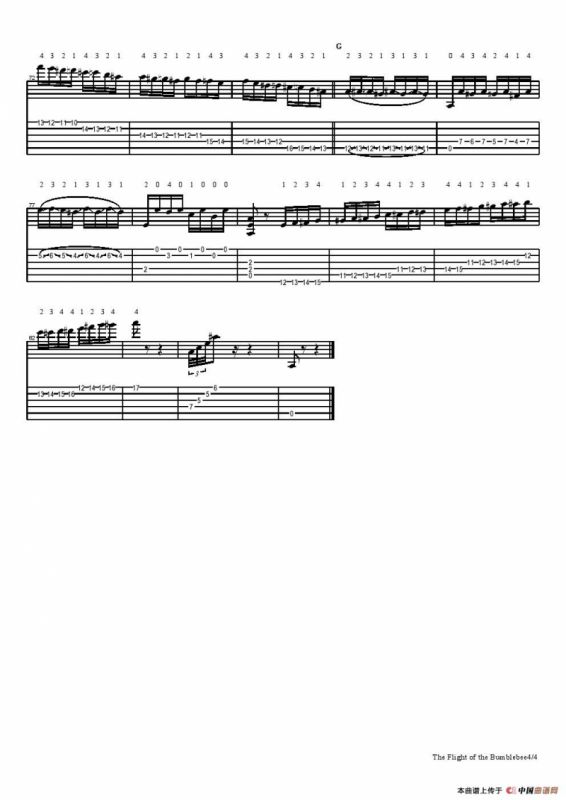 The Flight of the Bumblebee（ 五线谱+六线谱）