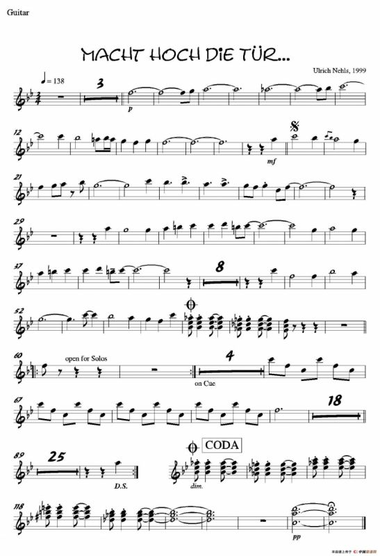 Macht Hoch Die Tru…（吉他分谱）
