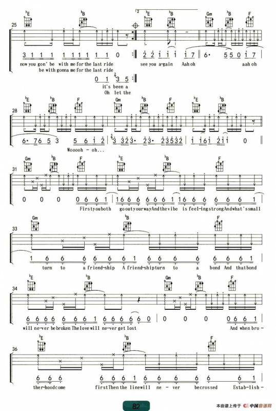 See You Again（尤克里里谱、杨鑫编配版）