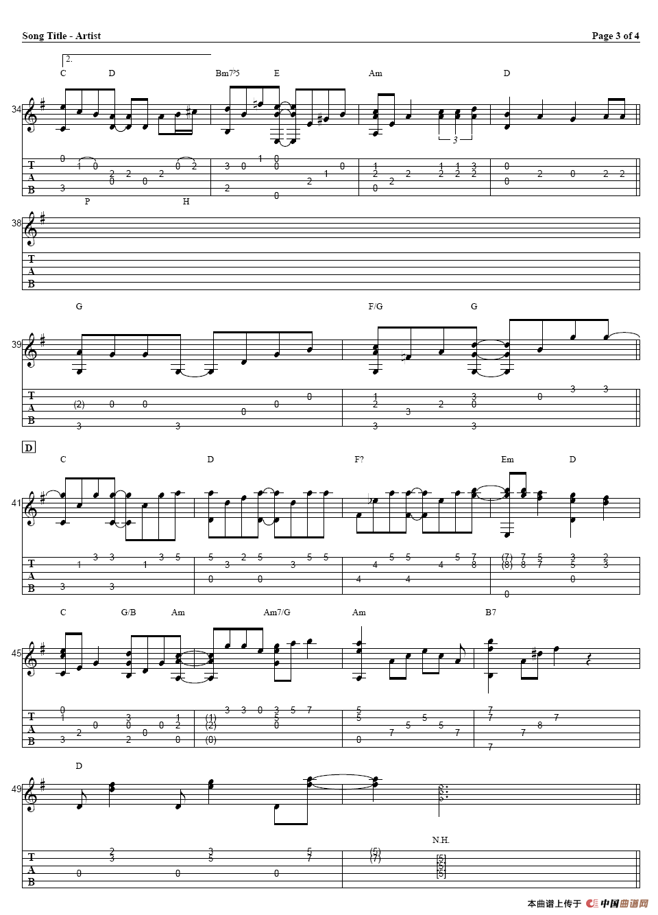 相遇天使（指弹独奏谱）