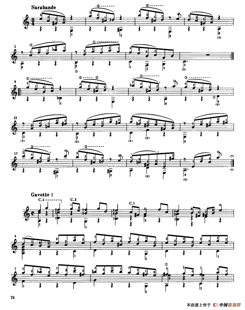 第三鲁特琴组曲（古典吉他）