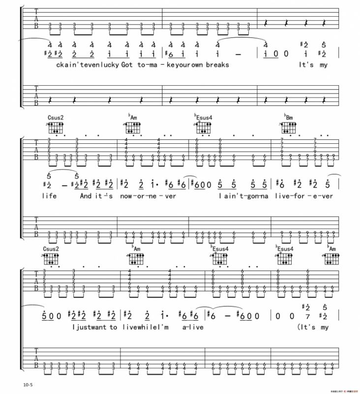 Its my life（电吉他 双吉他版）