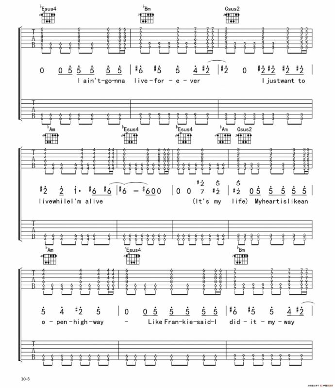 Its my life（电吉他 双吉他版）