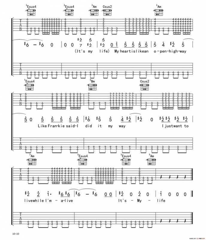 Its my life（电吉他 双吉他版）