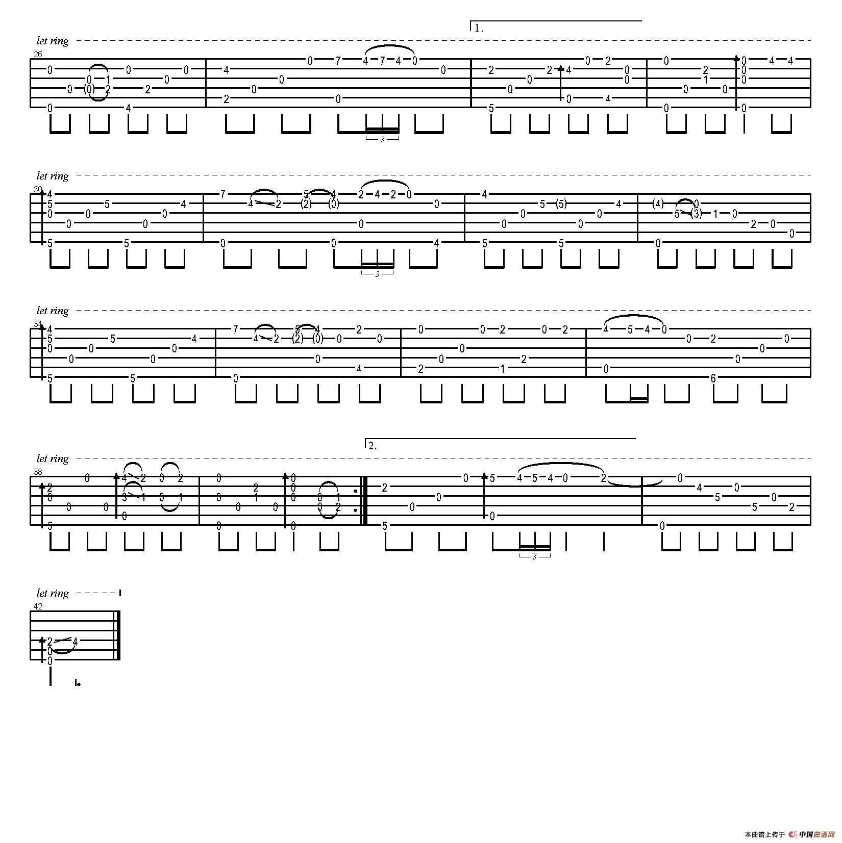 Flower（岸部真明指弹吉他谱）