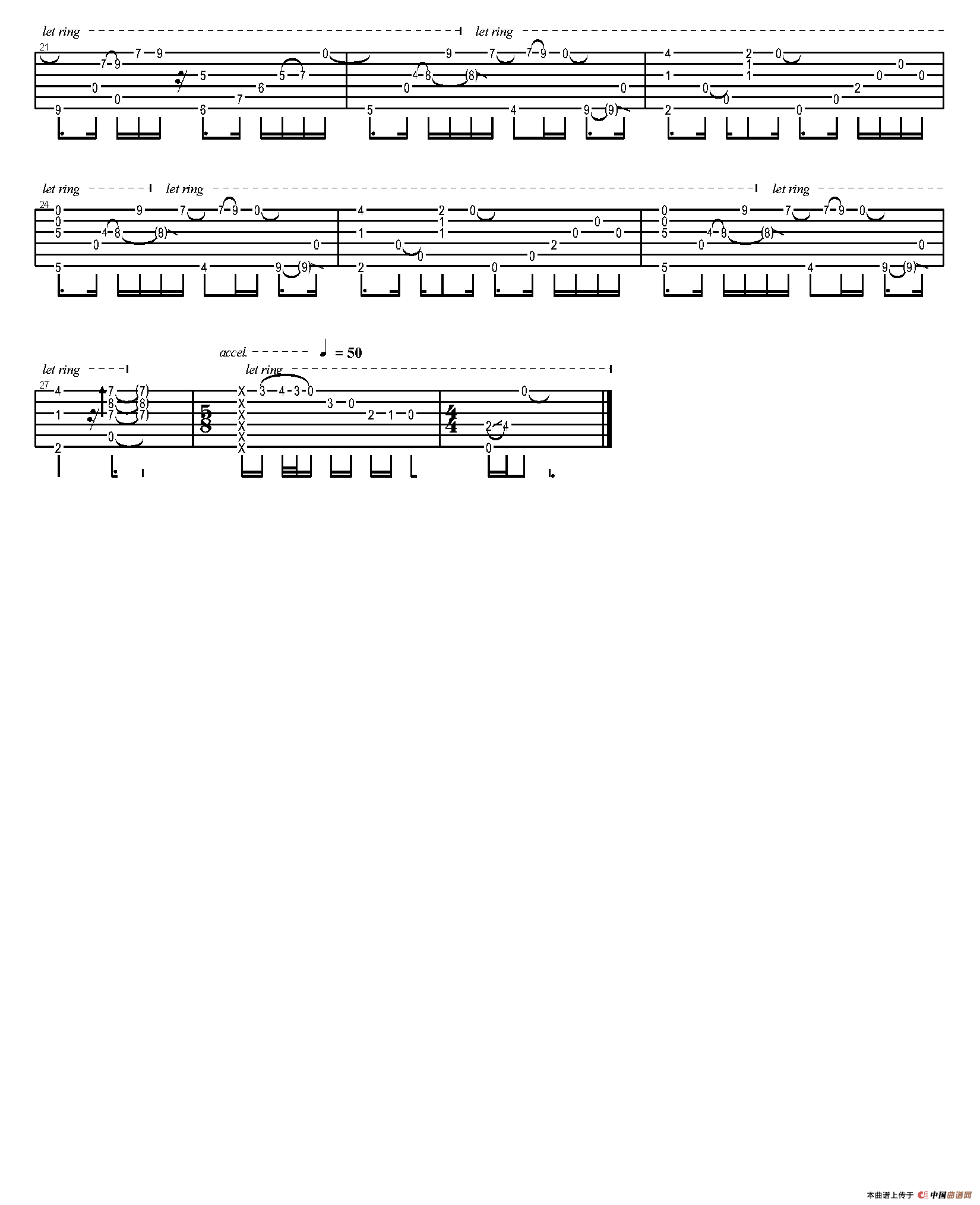 Place of Mind（岸部真明指弹吉他谱）