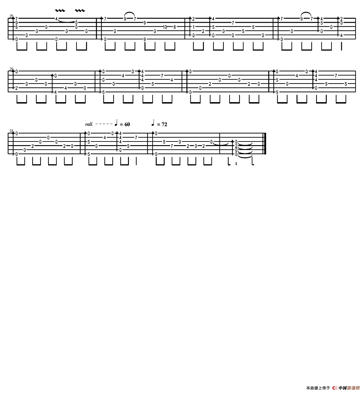 红叶（岸部真明指弹吉他谱）