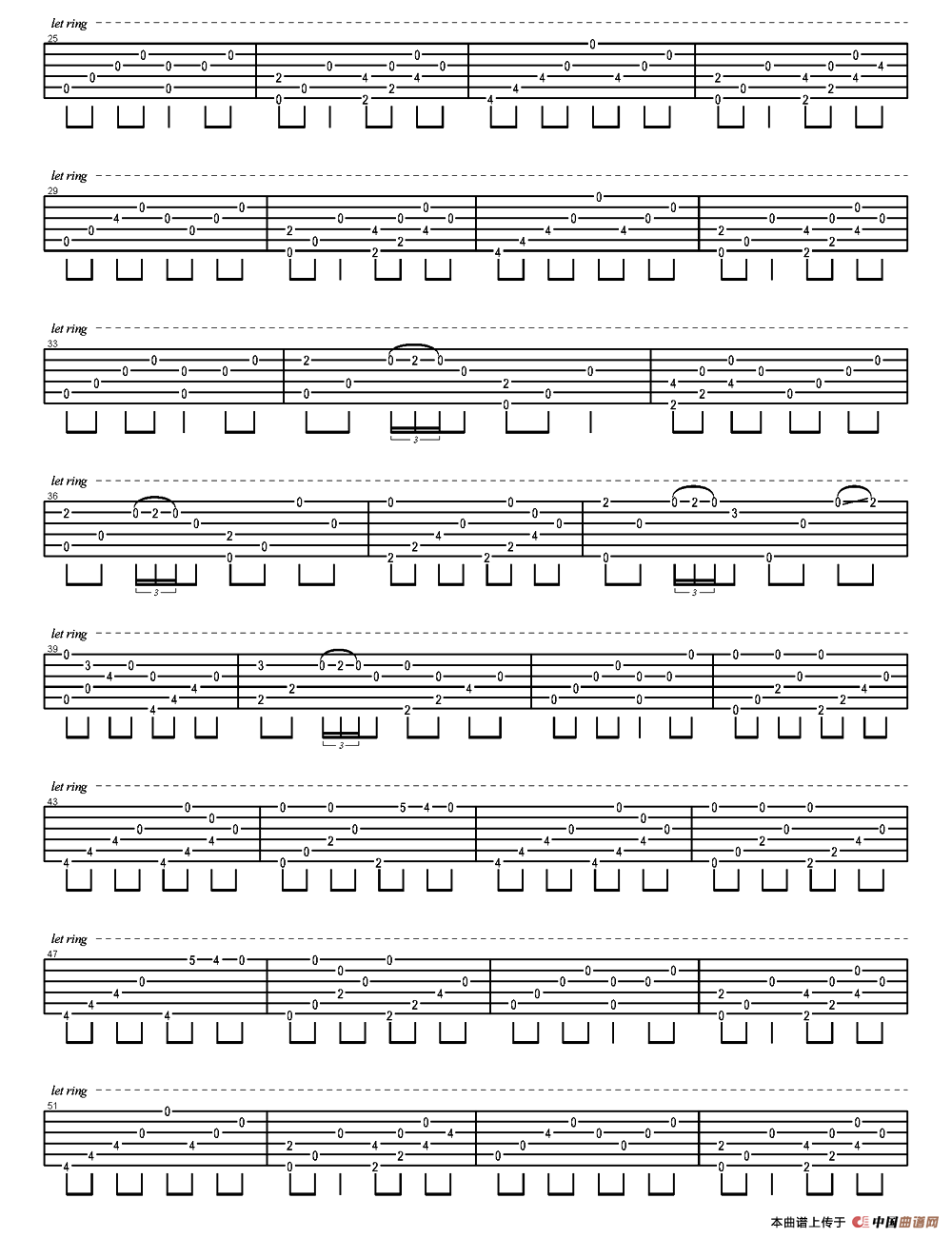 流行云（岸部真明指弹吉他谱）