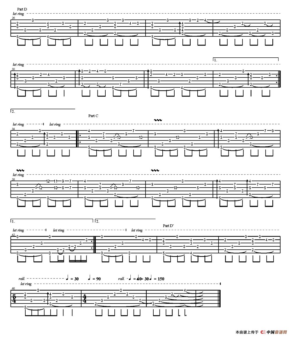 奇跡の山（岸部真明指弹吉他谱）