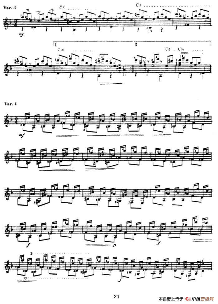 西班牙主题变奏曲（古典吉他）