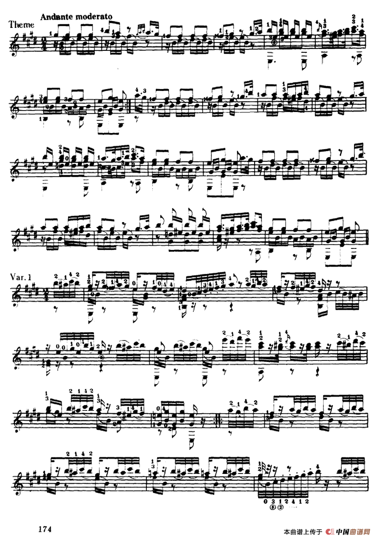 《魔笛》主题变奏曲（古典吉它）