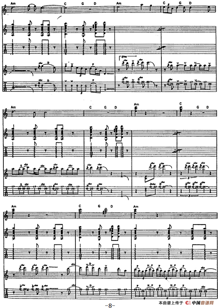 禁止人们叫喊（电吉他）