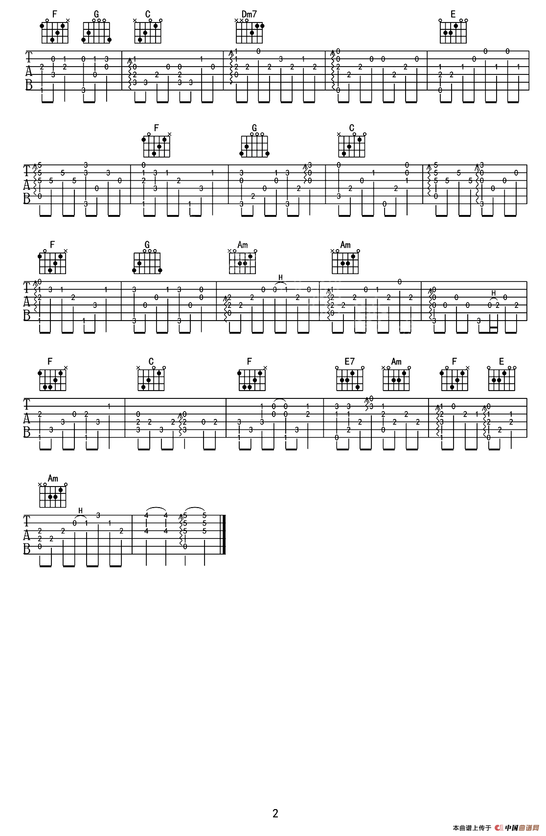 天空之城（指弹谱、C调小伟编配版）