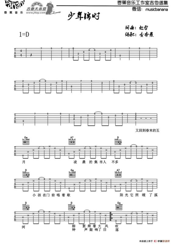 少年锦时（香蕉音乐工作室编配版）
