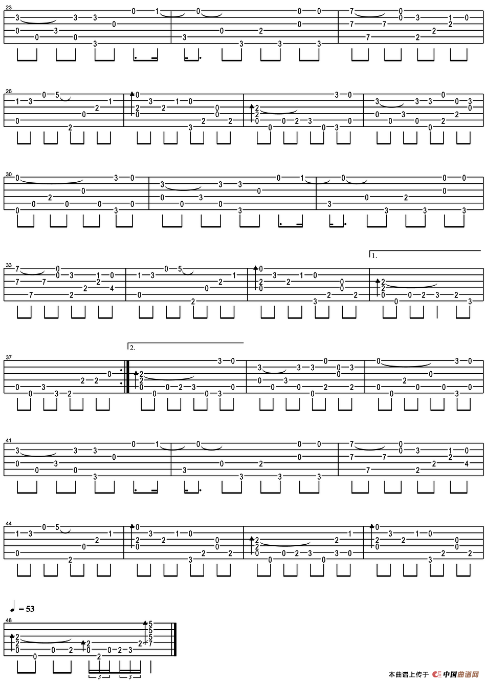 烟花易冷（指弹独奏谱）