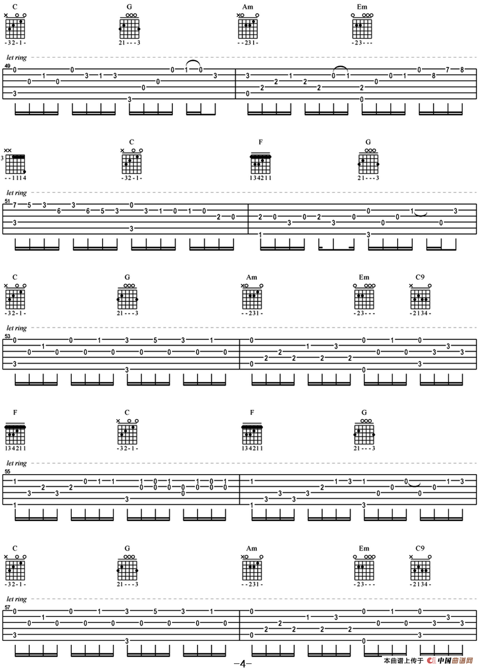 卡农（指弹之间版）
