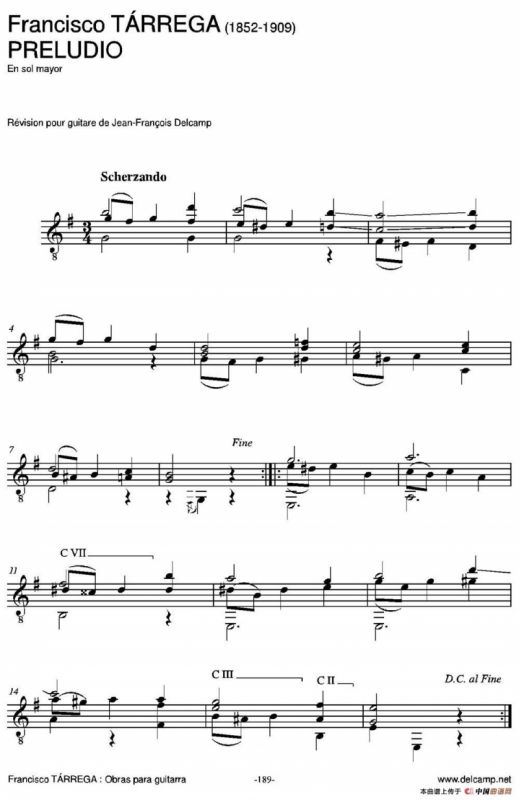 PRELUDIO(En sol mayor)（古典吉他）