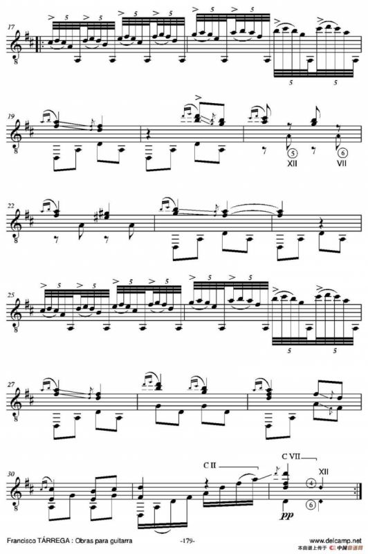 EL COLUMPIO(En re mayor)（古典吉他）