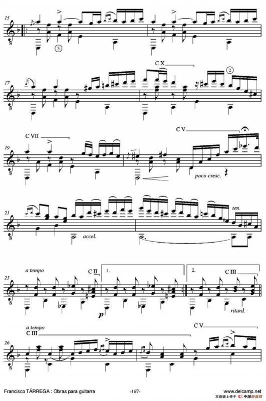 CAPRICHO ARABE(Serenata AI eminente maestro D. Tomas Breton)（古典吉他）