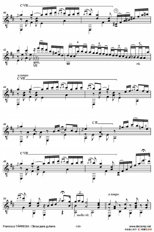 CAPRICHO ARABE(Serenata AI eminente maestro D. Tomas Breton)（古典吉他）