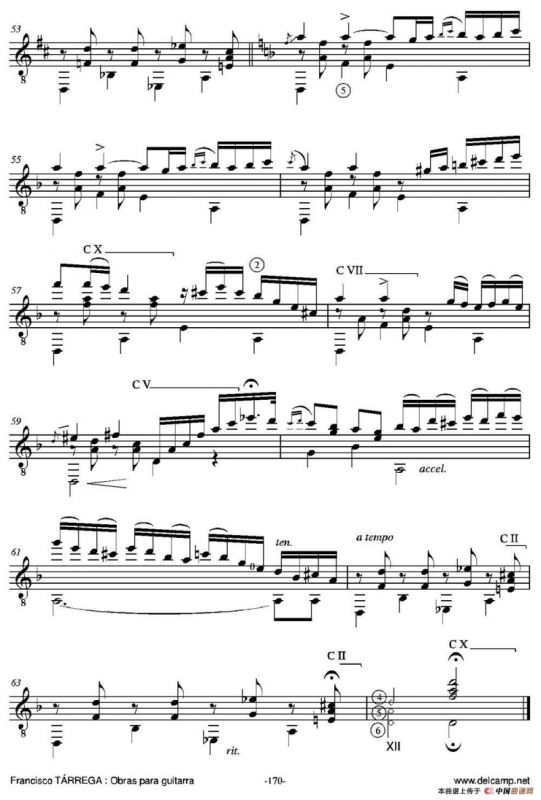 CAPRICHO ARABE(Serenata AI eminente maestro D. Tomas Breton)（古典吉他）