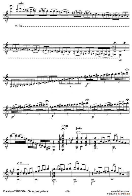 GRAN JOTA DE CONCIERTO(Arreglado sobre la Jota aragonesa de Julian Arcas)（古典吉他）