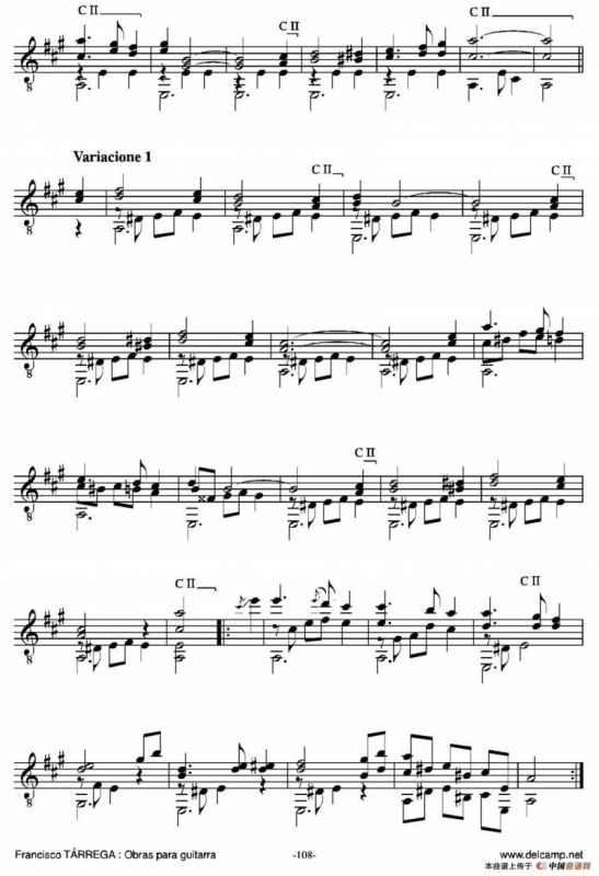 EL CARNAVAL DE VENECIA(Grande variaciones sobre un tema de Niccolo Paganini)（古典吉他）