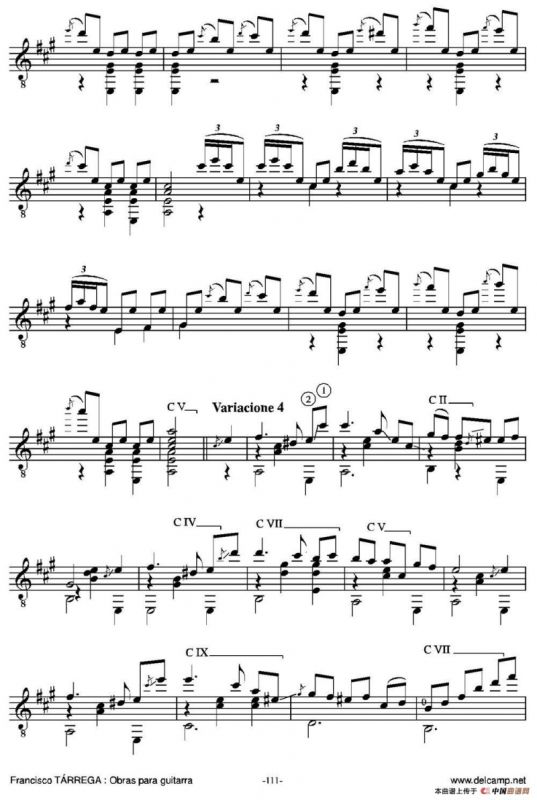 EL CARNAVAL DE VENECIA(Grande variaciones sobre un tema de Niccolo Paganini)（古典吉他）