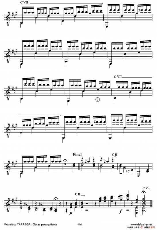 EL CARNAVAL DE VENECIA(Grande variaciones sobre un tema de Niccolo Paganini)（古典吉他）